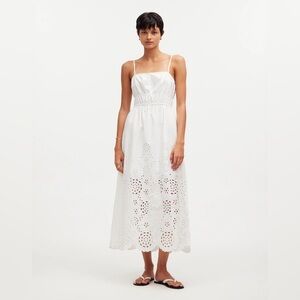 Madewell Embroidered Tank Midi Dress in
Poplin